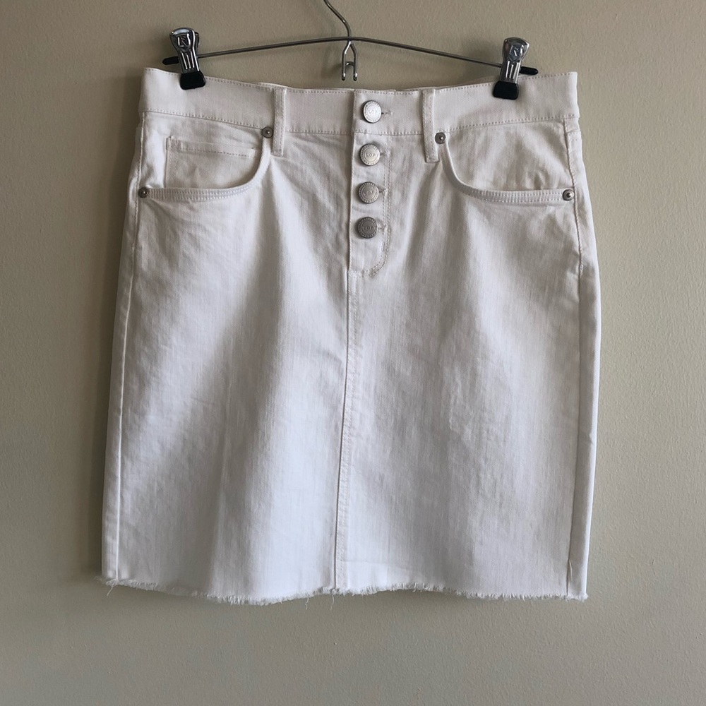 LOFT White Denim Skirt